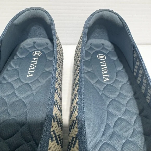 Vivaia Margot Light Blue Square Toes Knit Flats Size 37.5 - Picture 8 of 12